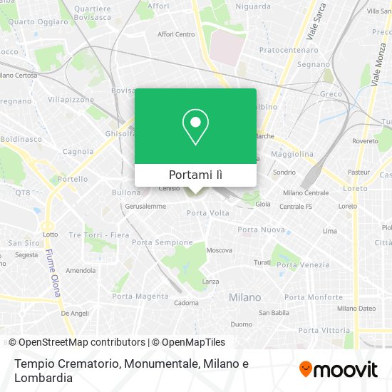 Mappa Tempio Crematorio, Monumentale