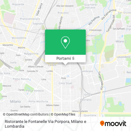 Mappa Ristorante le Fontanelle Via Porpora