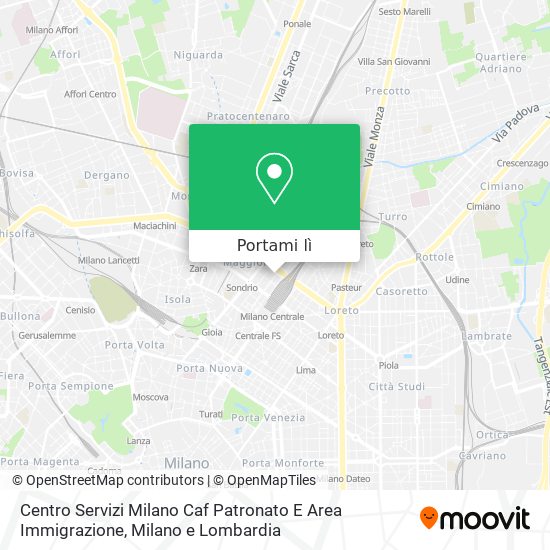 Mappa Centro Servizi Milano Caf Patronato E Area Immigrazione