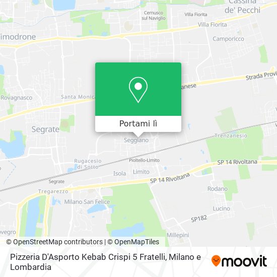 Mappa Pizzeria D'Asporto Kebab Crispi 5 Fratelli