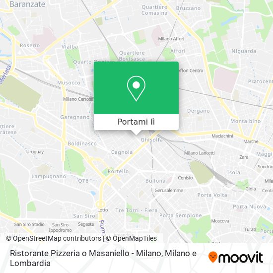 Mappa Ristorante Pizzeria o Masaniello - Milano