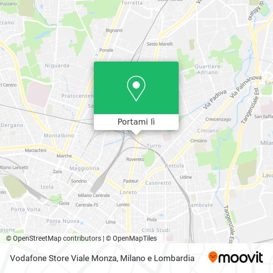 Mappa Vodafone Store Viale Monza