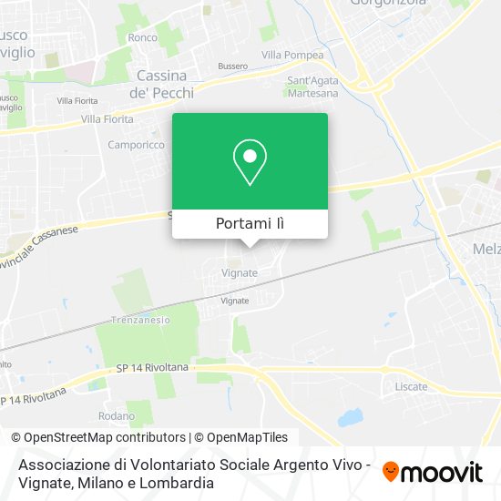Mappa Associazione di Volontariato Sociale Argento Vivo - Vignate
