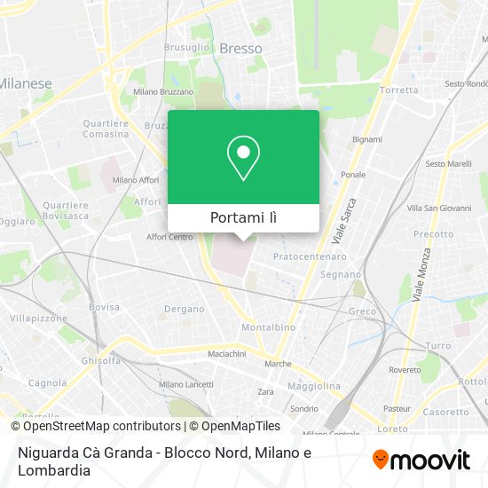Mappa Niguarda Cà Granda - Blocco Nord