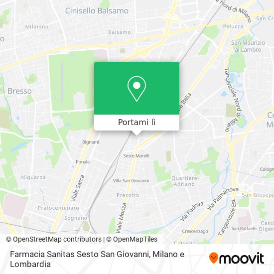 Mappa Farmacia Sanitas Sesto San Giovanni