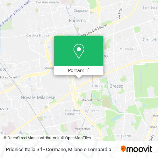 Mappa Prionics Italia Srl - Cormano