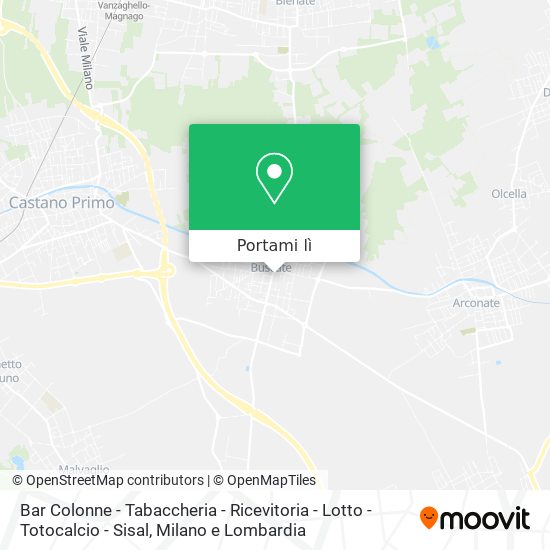 Mappa Bar Colonne - Tabaccheria - Ricevitoria - Lotto - Totocalcio - Sisal