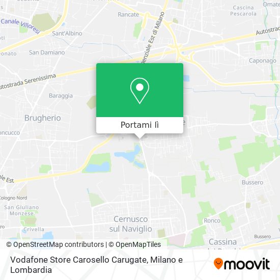 Mappa Vodafone Store Carosello Carugate