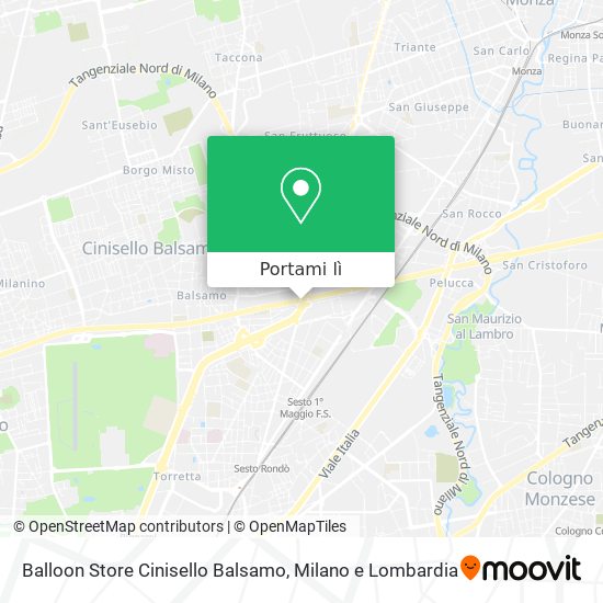 Mappa Balloon Store Cinisello Balsamo