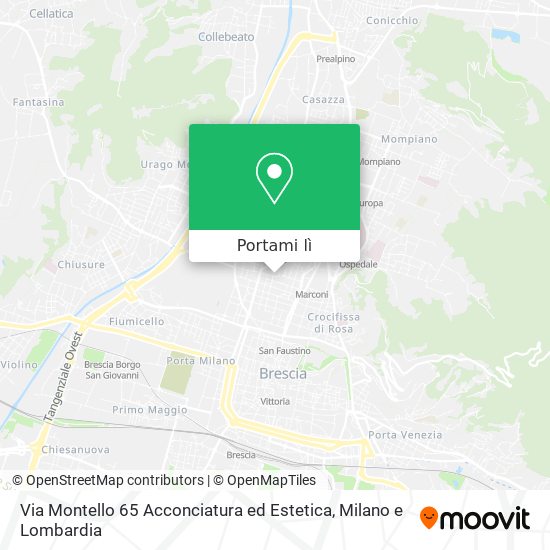 Mappa Via Montello 65 Acconciatura ed Estetica