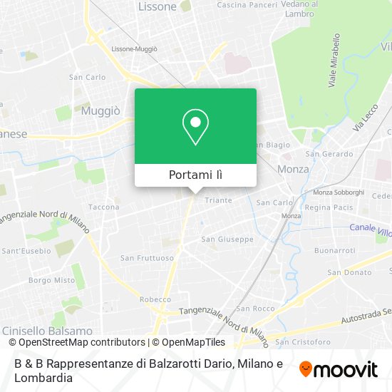Mappa B & B Rappresentanze di Balzarotti Dario