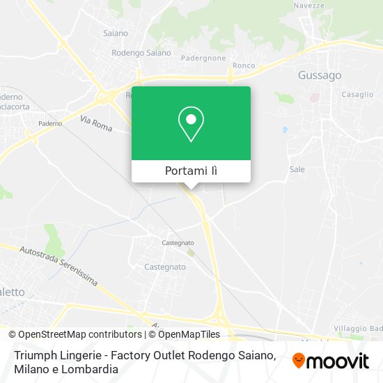 Mappa Triumph Lingerie - Factory Outlet Rodengo Saiano