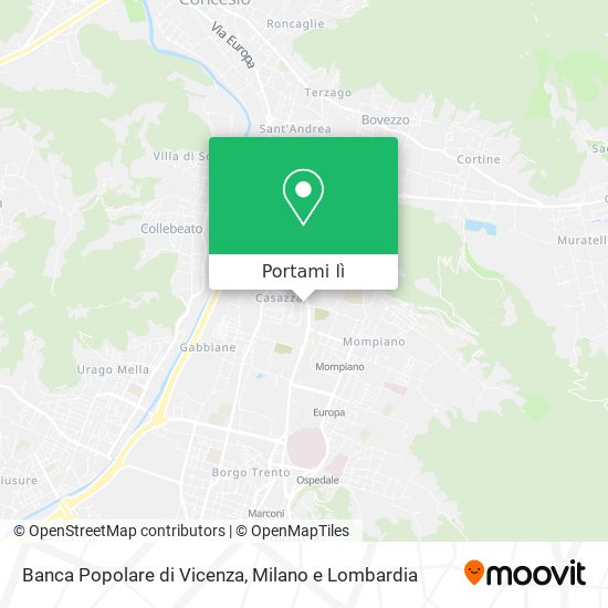 Mappa Banca Popolare di Vicenza
