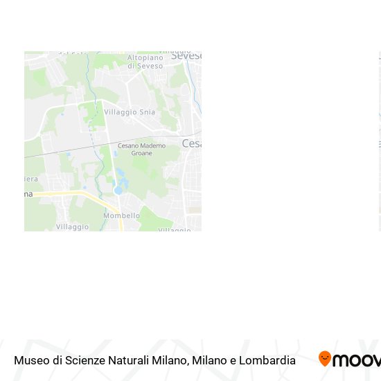 Mappa Museo di Scienze Naturali Milano