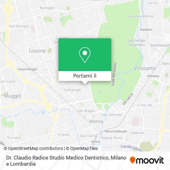 Mappa Dr. Claudio Radice Studio Medico Dentistico