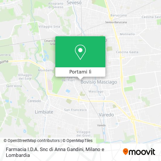 Mappa Farmacia I.D.A. Snc di Anna Gandini