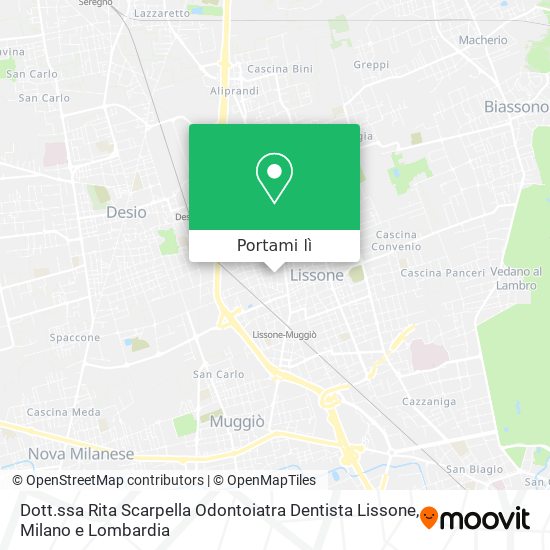 Mappa Dott.ssa Rita Scarpella Odontoiatra Dentista Lissone