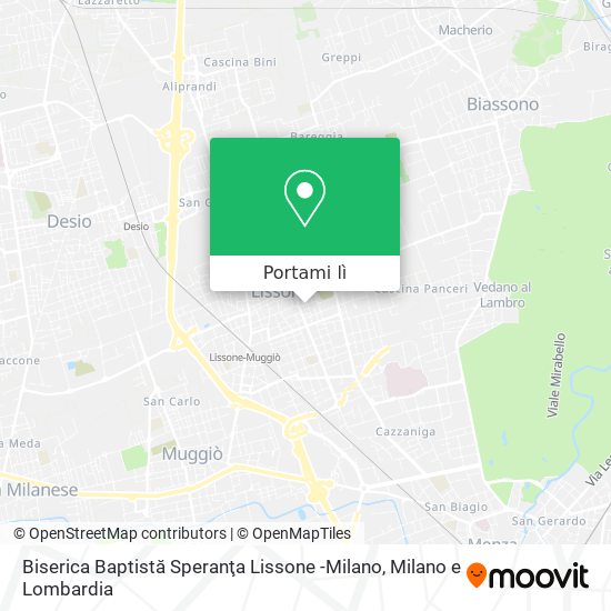 Mappa Biserica Baptistă Speranţa Lissone -Milano