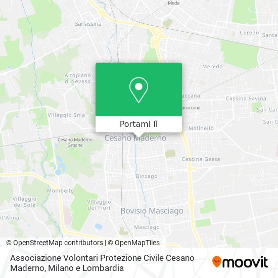 Mappa Associazione Volontari Protezione Civile Cesano Maderno