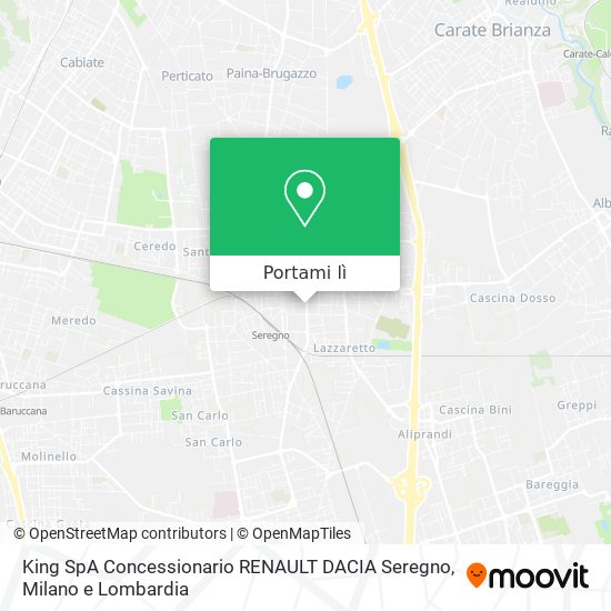 Mappa King SpA Concessionario RENAULT DACIA Seregno