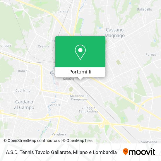 Mappa A.S.D. Tennis Tavolo Gallarate