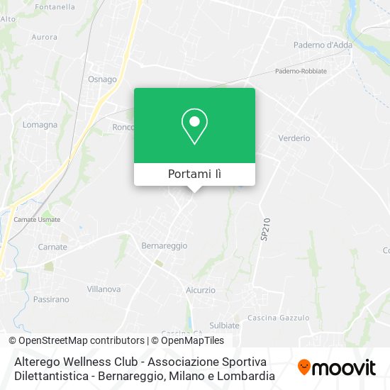 Mappa Alterego Wellness Club - Associazione Sportiva Dilettantistica - Bernareggio