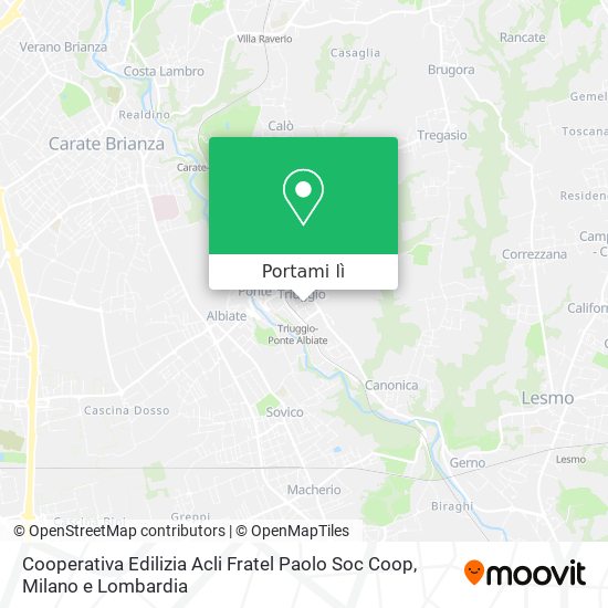 Mappa Cooperativa Edilizia Acli Fratel Paolo Soc Coop