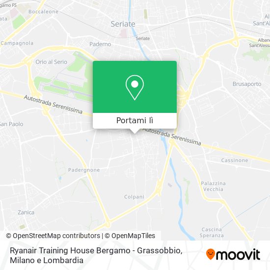Mappa Ryanair Training House Bergamo - Grassobbio
