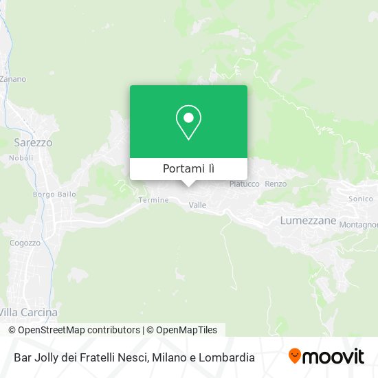 Mappa Bar Jolly dei Fratelli Nesci