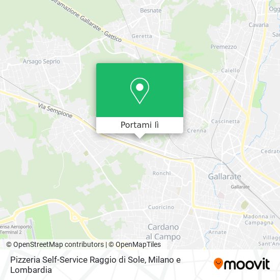 Mappa Pizzeria Self-Service Raggio di Sole