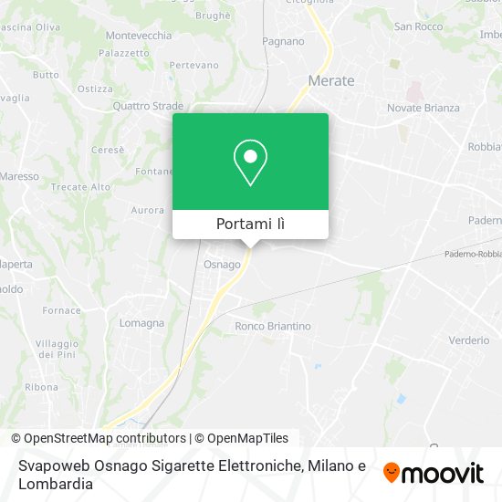 Mappa Svapoweb Osnago Sigarette Elettroniche