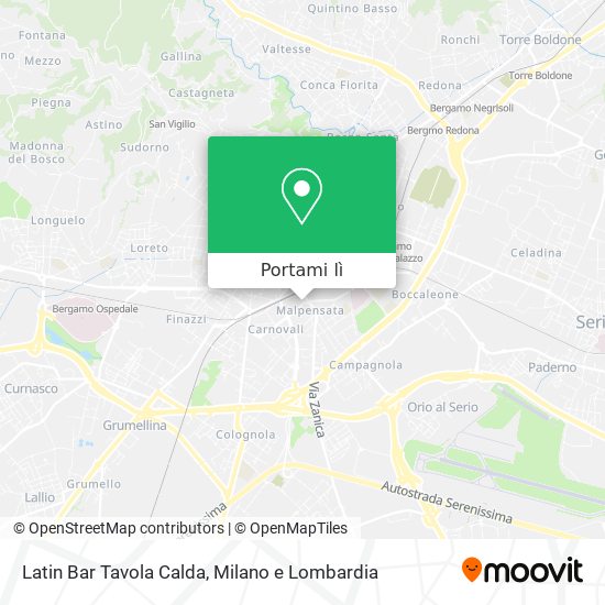 Mappa Latin Bar Tavola Calda