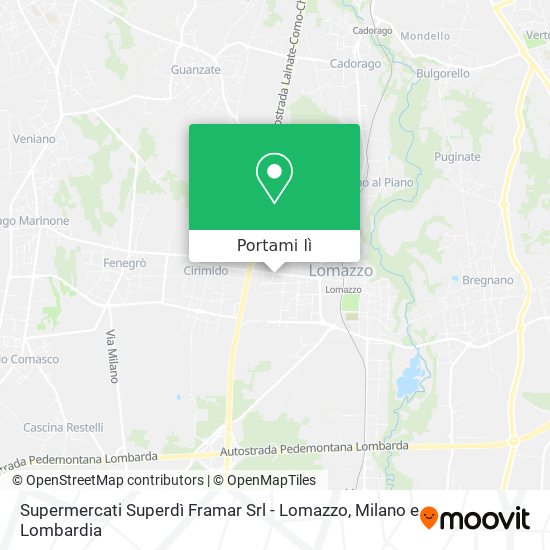 Mappa Supermercati Superdì Framar Srl - Lomazzo