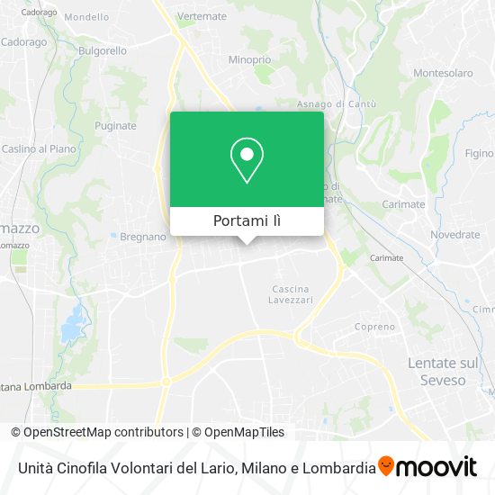 Mappa Unità Cinofila Volontari del Lario