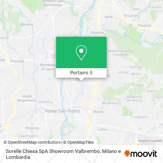 Mappa Sorelle Chiesa SpA Showroom Valbrembo