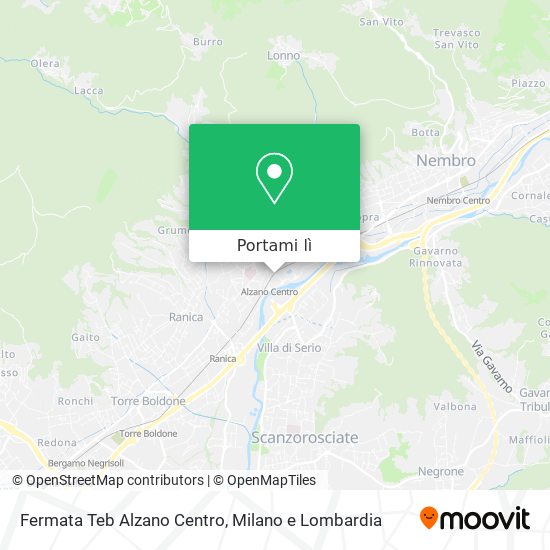 Mappa Fermata Teb Alzano Centro