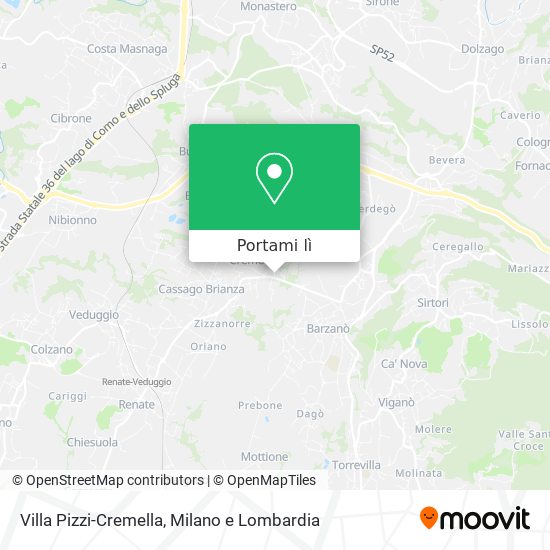 Mappa Villa Pizzi-Cremella