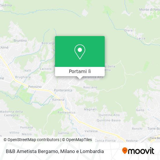Mappa B&B Ametista Bergamo