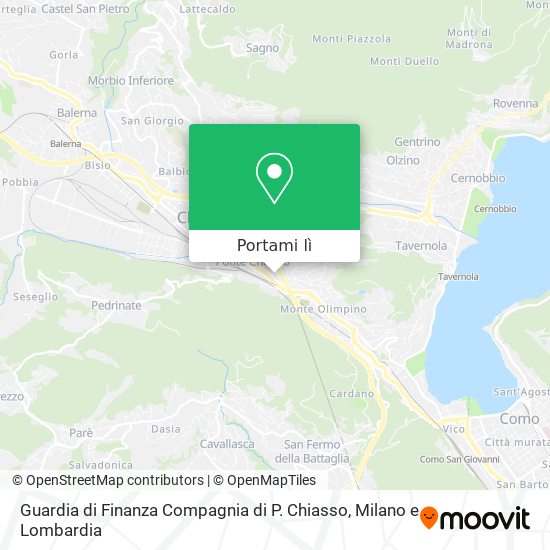 Mappa Guardia di Finanza Compagnia di P. Chiasso