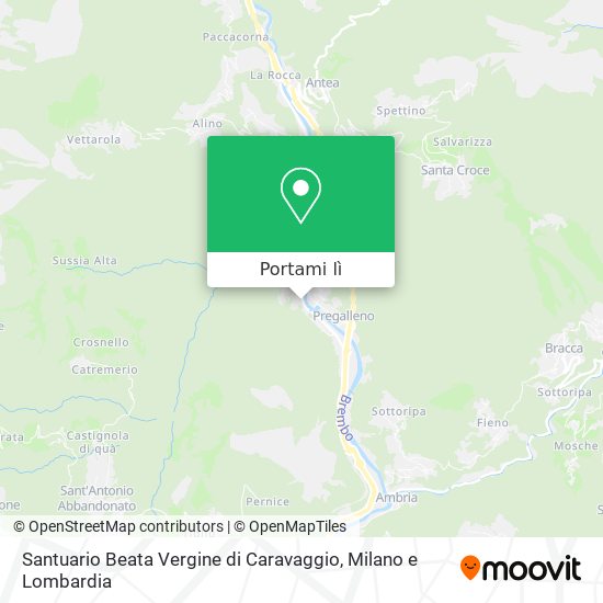 Mappa Santuario Beata Vergine di Caravaggio