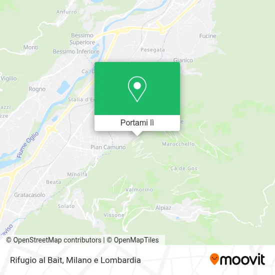 Mappa Rifugio al Bait