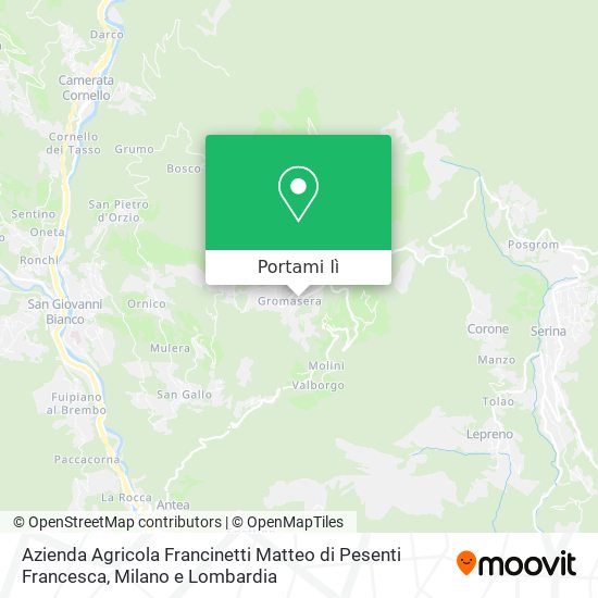 Mappa Azienda Agricola Francinetti Matteo di Pesenti Francesca