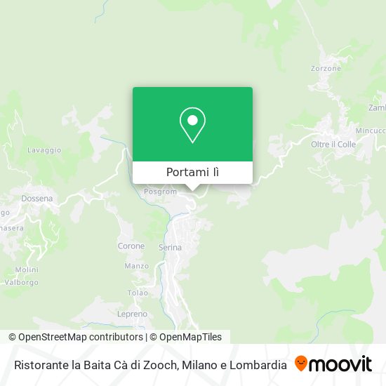 Mappa Ristorante la Baita Cà di Zooch