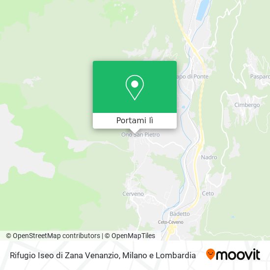 Mappa Rifugio Iseo di Zana Venanzio