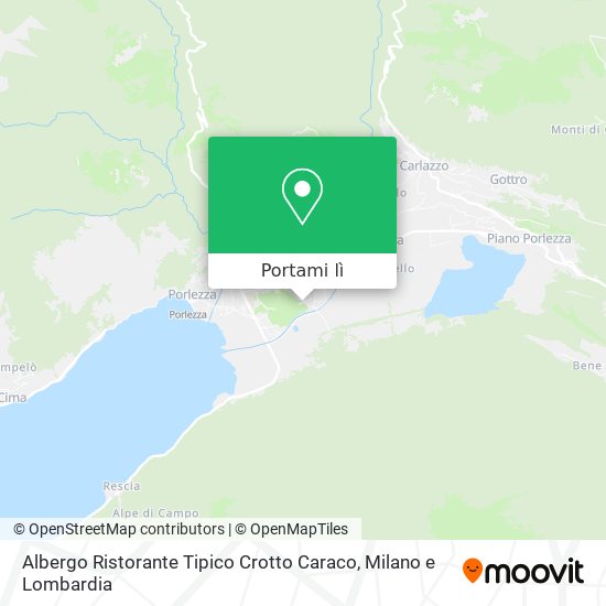 Mappa Albergo Ristorante Tipico Crotto Caraco