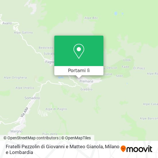 Mappa Fratelli Pezzolin di Giovanni e Matteo Gianola
