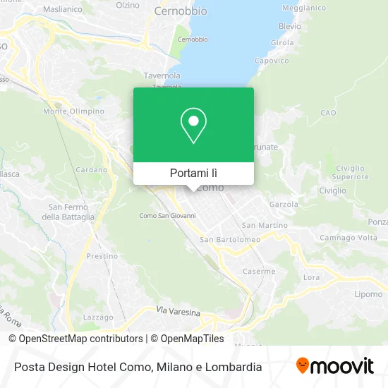 Mappa Posta Design Hotel Como