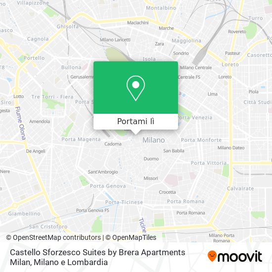 Mappa Castello Sforzesco Suites by Brera Apartments Milan