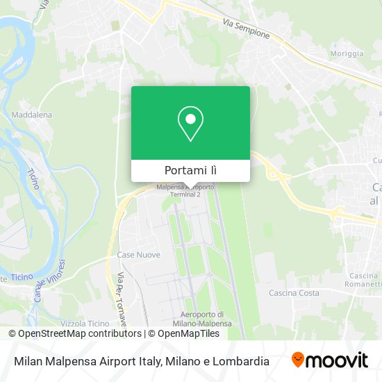 Mappa Milan Malpensa Airport Italy