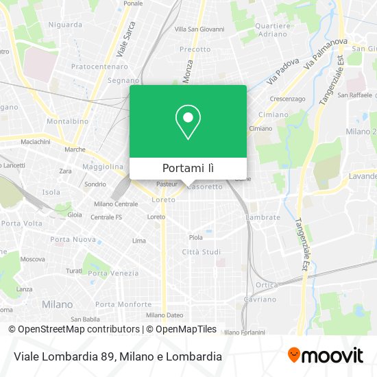 Mappa Viale Lombardia 89